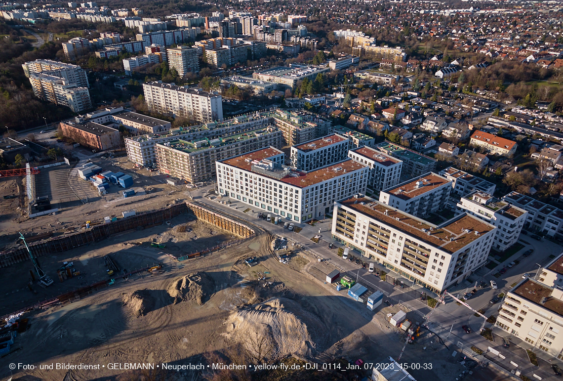 07.01.2023 - Baustelle zum Alexisquartier und Pandion Verde in Neuperlach